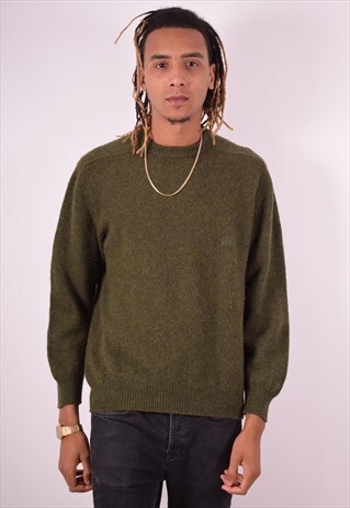 GIORGIO ARMANI MENS VINTAGE JUMPER SWEATER LARGE GREEN 90S