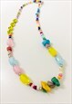Multi Beaded Colourful Beachy Necklace