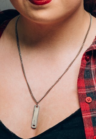 CUSTOMISED SILVER INITIALS LONG TAG PENDANT