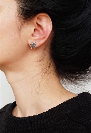 MARIJUANA STERLING SILVER EARRINGS