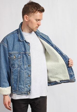 VINTAGE FLEECED LINED DENIM JACKET