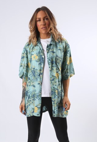 PRINT PATTERNED SHIRT OVERSIZED FITTED UK 20 (EDD)