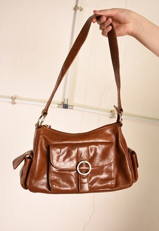Y2K RETRO MOD FAUX LEATHER SHOULDER BAG