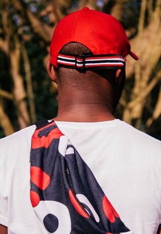 YOROSHIKU 4649: NAME TAG BASEBALL CAP RED VELCRO PATCH