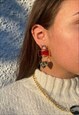 'MOLTEN HEART' Earrings Black Red