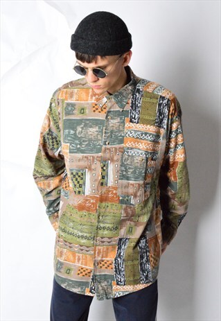VINTAGE 90S ABSTRACT LONG SLEEVE SHIRT
