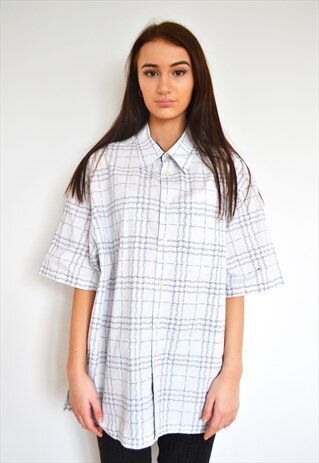 BURBERRY MONOGRAM CHECKED WAVEY BOYFRIEND SHIRT