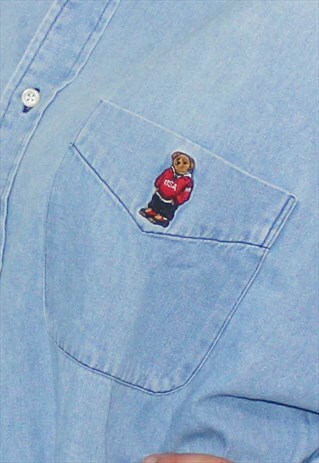 RARE POLO BEAR RALPH LAUREN DENIM SHIRT