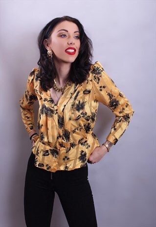 FLORAL PRINT PEPLUM BLOUSE