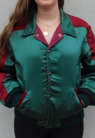 VINTAGE CONVERSE REVERSIBLE VARSITY JACKET FLEECE SIZE W S