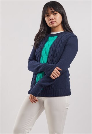 VINTAGE TOMMY HILFIGER CABLE-KNIT JUMPER