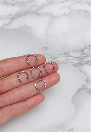 SPIKY SURGICAL STEEL CBB HORSESHOE BAR SET OF 5 BODY JEWELRY