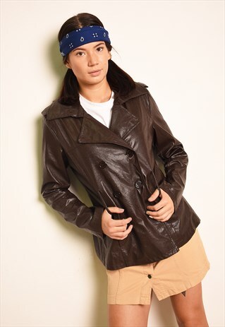90S FAUX LEATHER ANIMAL PATTERN JACKET IN DARK BURGUNDY