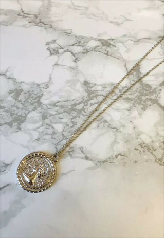 SILVER COIN PENDANT NECKLACE