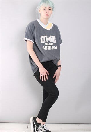 VINTAGE ADIDAS 90'S SPORTS T-SHIRT GREY