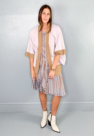 CARAMEL STRIPE REVERSIBLE KIMONO