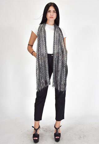 MISSONI WOOL SCARF MULTICOLORED BLUE