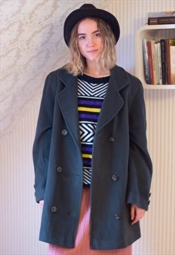 Khaki green vintage wool jacket