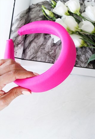 BRIGHT PINK PADDED ALICE HEAD BAND