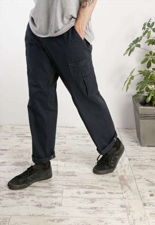 DICKIES CARGO TROUSERS NAVY BLUE MARKED X437