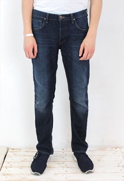 Daren Vintage Men W34 L32 Regular Straight Jeans Denim Pants