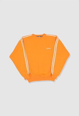VINTAGE 90S ADIDAS EMBROIDERED LOGO SWEATSHIRT IN YELLOW