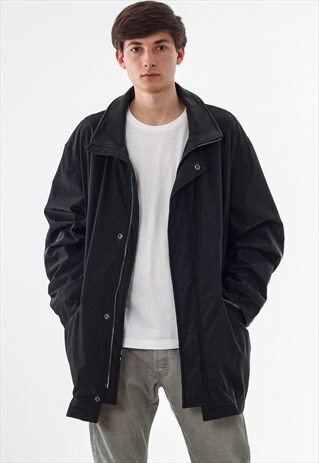 VINTAGE HUGO BOSS WINTER PADDED COAT 90S BLACK