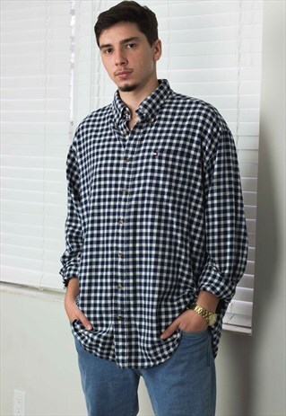 VINTAGE TOMMY HILFIGER SHIRT FLANNEL LOGO 90S XXL 13