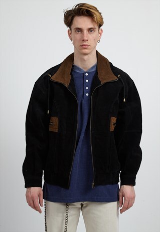 VINTAGE BLACK SUEDE JACKET