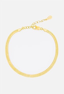 Women's Herringbone Chain Bracelet - Gold