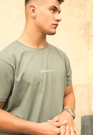 KHAKI SCRIPT T-SHIRT