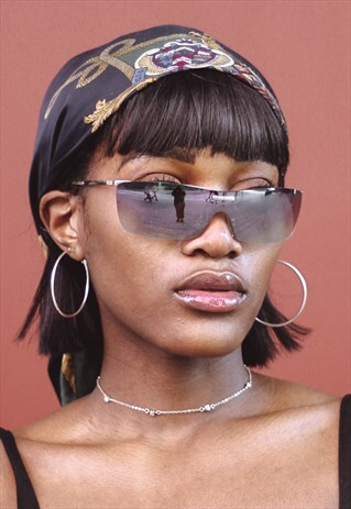 R&B VIXEN RIMLESS BLACK VINTAGE SUNGLASSES RETRO 70S 80S 90S