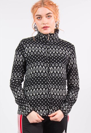 VINTAGE 90'S ABSTRACT ZIP FASTEN FLEECE JACKET