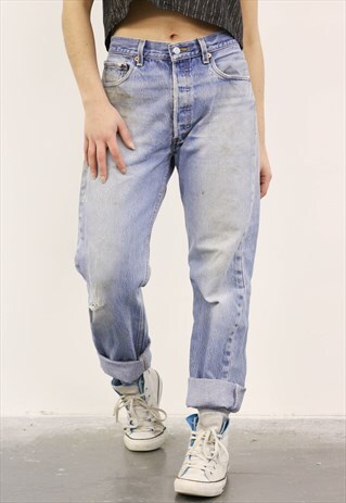 LEVI'S VINTAGE BLUE PAINT 501 MOM JEANS