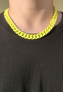13mm Yellow Cuban Necklace Chain Steel
