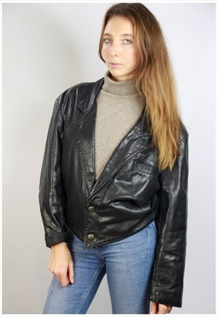 80S LEATHER JACKET / BIKER JACKET VINTAGE