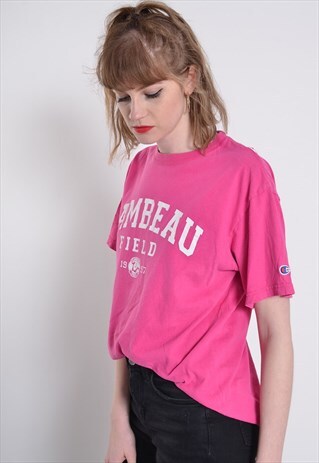 VINTAGE CHAMPION COLLEGE T-SHIRT PINK