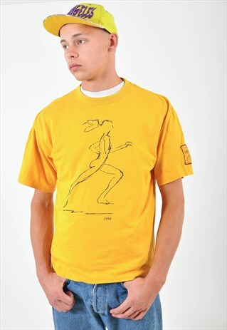 VINTAGE ROUND NECK T-SHIRT IN ORANGE
