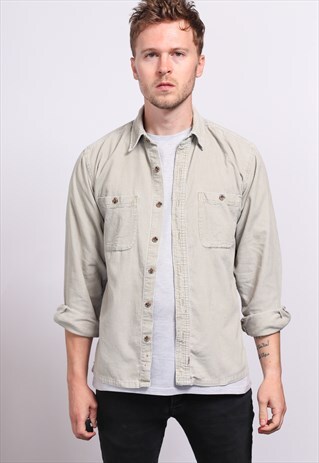 VINTAGE CORDUROY CORD SHIRT GREY