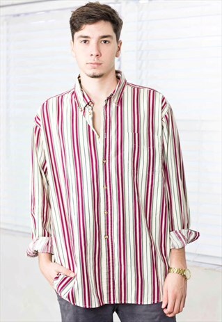VINTAGE REGATTA STRIPED SHIRT LOGO 90S XL 11.2