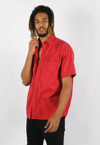 VINTAGE WRANGLER SHORT SLEEVE SHIRT RED