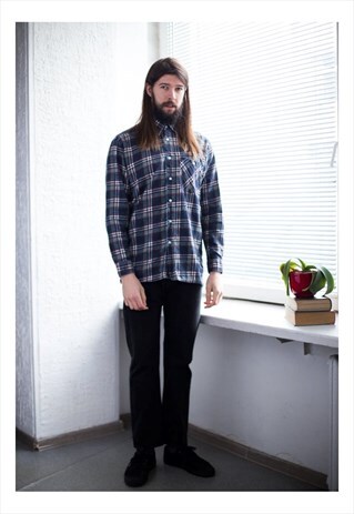 VINTAGE 90'S CHECKED FLANNEL LONG SLEEVED SHIRT