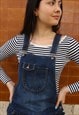 MATERNITY LONG DUNGAREES IN DARK BLUE