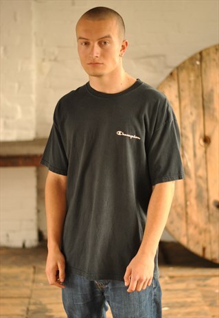 VINTAGE CHAMPION SPELL OUT LOGO TSHIRT