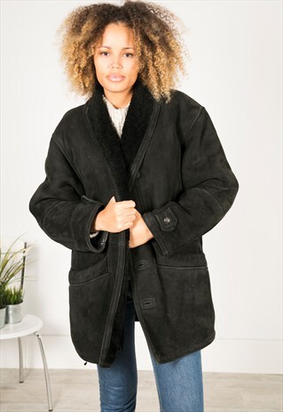 VINTAGE 80S WINTER SHEEPSKIN COAT / R028
