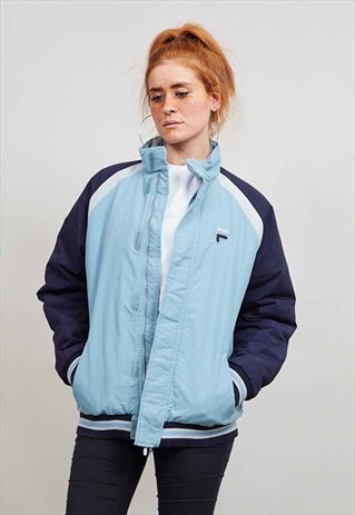 VINTAGE 80'S FILA CLASSIC BLUE BOMBER JACKET