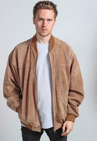 VINTAGE OVERSIZED SUEDE BOMBER JACKET