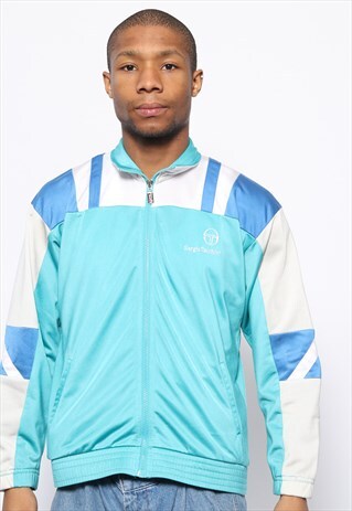 VINTAGE SERGIO TACCHINI TRACK JACKET BLUE WHITE