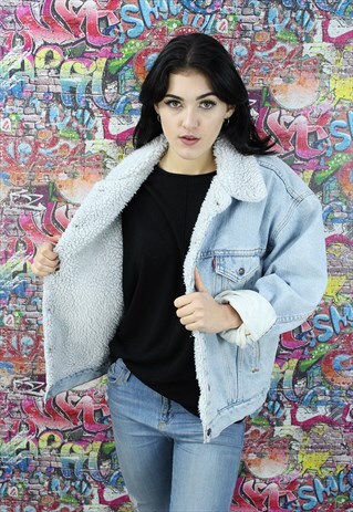 LEVI'S 80S SHERPA FLEECE LINED VINTAGE DENIM JACKET. UNISEX.