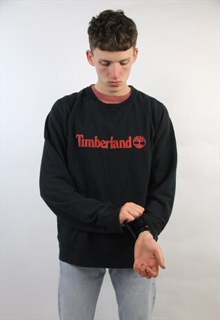 VINTAGE TIMBERLAND BLACK 90'S SWEATSHIRT